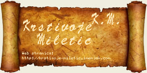 Krstivoje Miletić vizit kartica